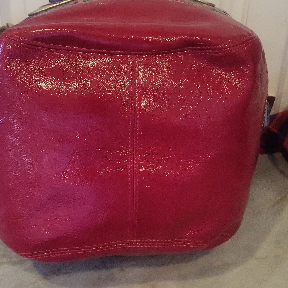 Coach Poppy Plaid Tote Bag with Gold, Blues, Greens and Reds. - Picture 10 of 14